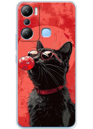 Чехол силиконовый с картинкой на infinix hot 20i (стильный котик)
