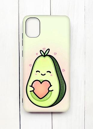 Матовий чохол з чорними боками на samsung galaxy a05 (a055) :: кавай авокадо з сердечком (принт 310)