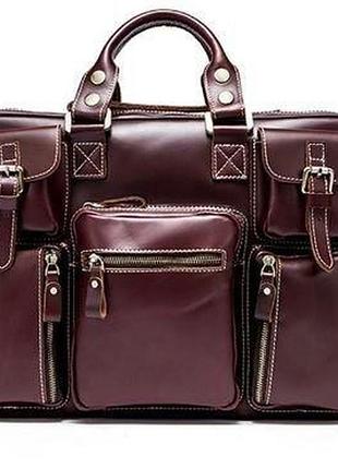 Дорожная сумка-портфель vintage 14776 бордовая