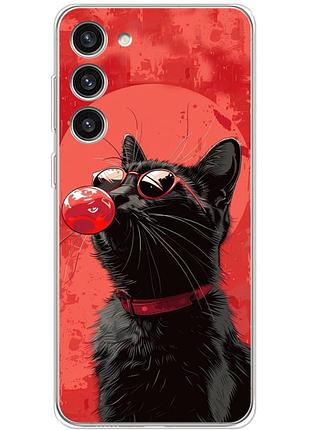 Чохол силіконовий з картинкою на samsung galaxy s23 plus (s916) (стильний котик)