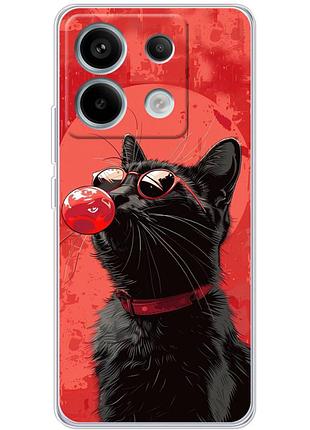 Чохол силіконовий з картинкою на xiaomi redmi note 13 5g (стильний котик)