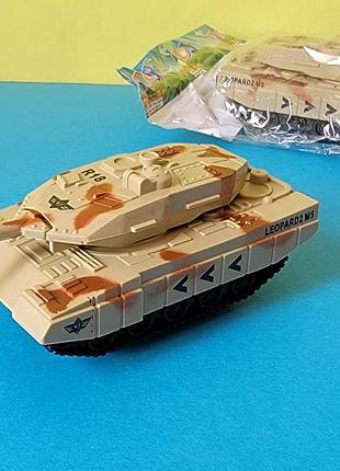Игрушка танк леопард 2 инерционный песочный военный
