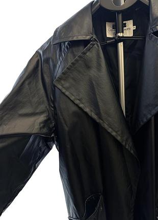Жіночій чорний тренч glossy trench coat calvin klein jeans, розмір xs, оверсайз 6