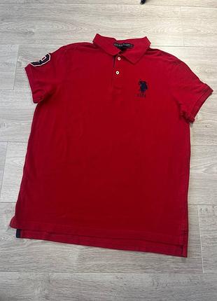 Мужское красное поло polo ralph lauren uspa