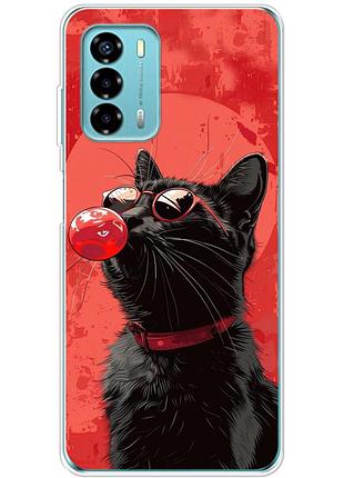 Чехол силиконовый с картинкой на zte blade v40 vita (стильный котик)
