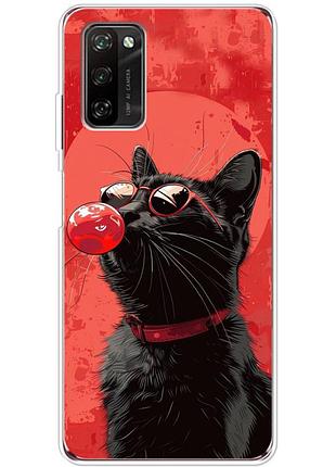 Чохол силіконовий з картинкою на blackview a100 (стильний котик)