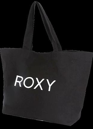 Большая женская пляжная сумка 100% хлопок roxy черная