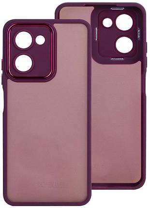 Чехол fiji lens для oppo a17 бампер матовый с защитой блока камер wine red