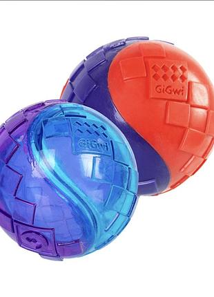 Іграшка для собак "м'яч з піщалкою gigwi ball гумові розмір 6 см. 1 шт блакитний