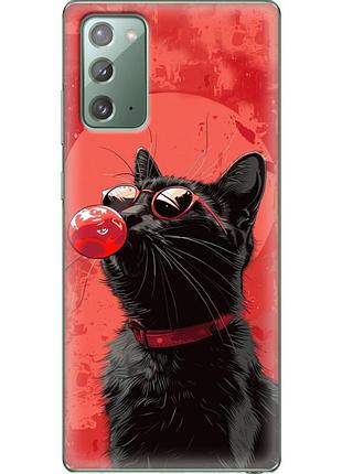 Чохол силіконовий з картинкою на samsung galaxy note 20 (n980) (стильний котик)