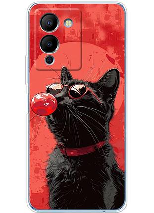 Чехол силиконовый с картинкой на infinix note 12 (g96) (стильный котик)