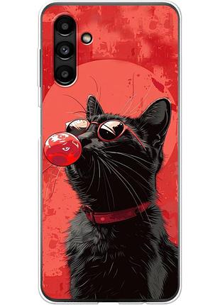 Чехол силиконовый с картинкой на samsung galaxy a13 5g (a136) (стильный котик)