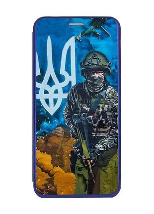 Чехол-книжка с рисунком для samsung galaxy a14 5g синий :: защитник (патриотический принт 349)