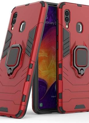 Чехол fiji ring для samsung galaxy a30 2019 (a305) бронированный бампер с кольцом подставкой красный
