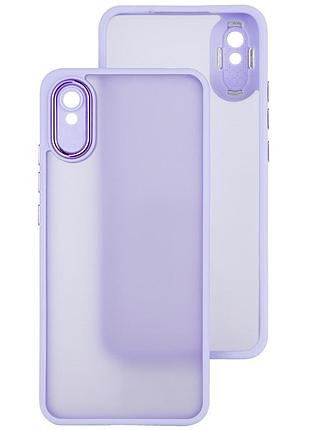 Чехол fiji lens для xiaomi redmi 9a бампер матовый с защитой блока камер violet