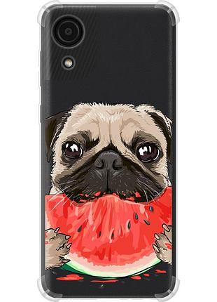 Чехол силикон с усиленными углами на телефон samsung galaxy a03 core a032f мопс и арбуз "4665sp-2539-58250"