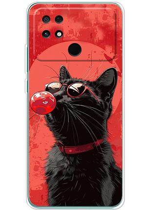 Чохол силіконовий з картинкою на xiaomi poco с40 (стильний котик)