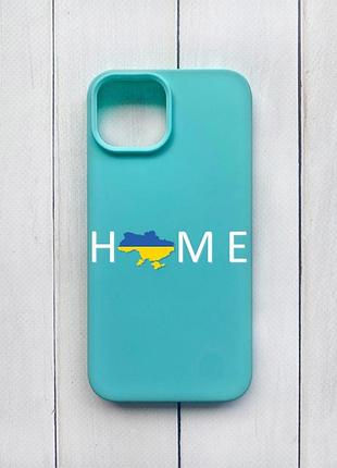 Матовый чехол на iphone 15 бирюзовый :: дом украина (принт 73)
