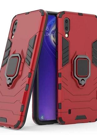 Чехол fiji ring для samsung galaxy m10 2019 (m105) бронированный бампер с кольцом подставкой красный