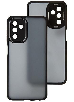 Чехол fiji lens для samsung galaxy a04s (a047) бампер матовый с защитой блока камер black