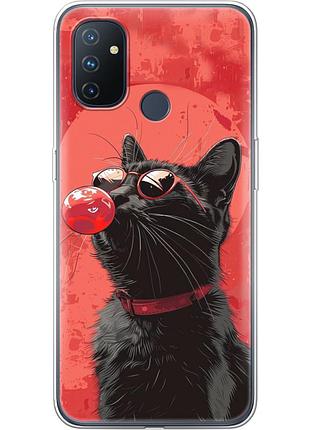 Чохол силіконовий з картинкою на oneplus nord n100 (стильний котик)
