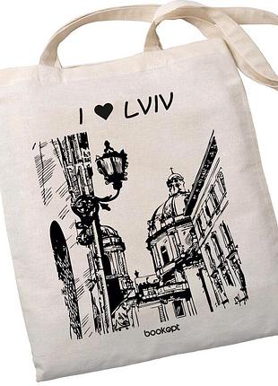 Эко-шоппер bookopt bk4017 i love lviv бежевый