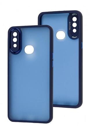 Чехол fiji lens для samsung galaxy a10s (a107) бампер матовый с защитой блока камер blue
