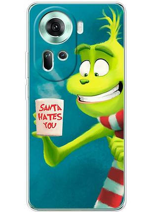 Чохол силіконовий з картинкою на oppo reno 11 5g (новорічний, грінч)