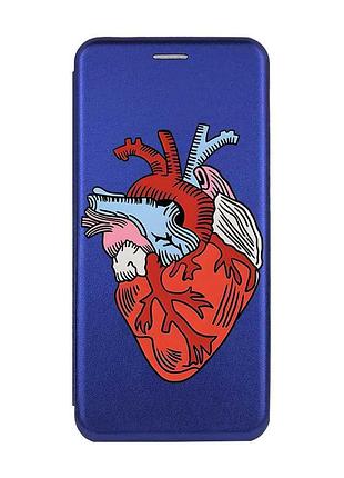Чохол-книжка з малюнком для samsung galaxy а25 (a256) синій :: серце анатомічне (принт 250)