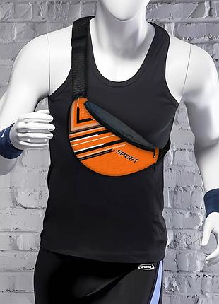 Сумка-бананка sport мужская/женская спортивная 32×16 см с расширителем поясная сумка или сумка через плечо (3759)