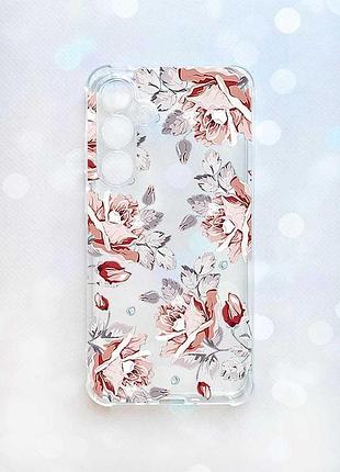 Чехол с утолщенными углами на samsung galaxy a35 (a356) :: фон розы (принт 273)