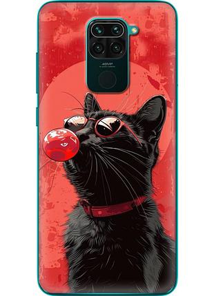 Чехол силиконовый с картинкой на xiaomi redmi 10x (стильный котик)