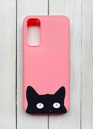 Матовий чохол на samsung galaxy a14 5g рожевий :: котик (принт 119)