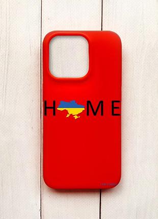 Матовий чохол на iphone 15 pro червоний :: дім україна (принт 72)