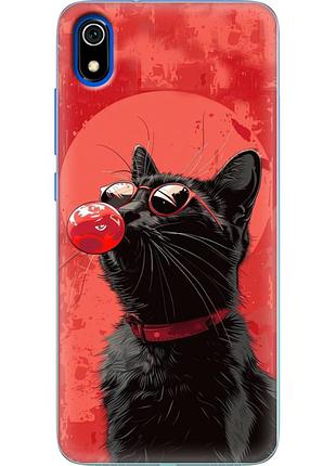 Чехол силиконовый с картинкой на xiaomi redmi 7a (стильный котик)