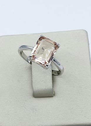 Кольцо серебряное с морганитом 17,5 2,61 г