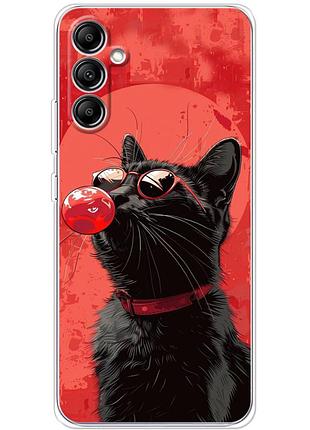 Чехол силиконовый с картинкой на samsung galaxy a34 5g (a346) (стильный котик)