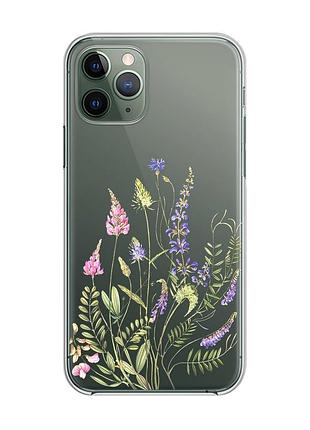 Прозорий чохол на iphone 12 / 12 pro :: квіткова ідилія (принт 382)