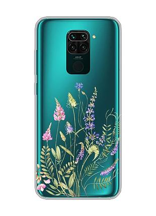 Прозрачный чехол на xiaomi redmi note 9 :: цветочная идиллия (принт 382)