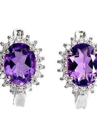 Серьги серебро 925 натуральный аметист