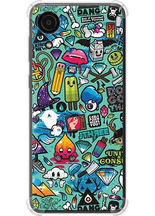 Чехол силикон с усиленными углами на телефон samsung galaxy a03 core a032f стикер бомбинг 1 "693sp-2539-58250"