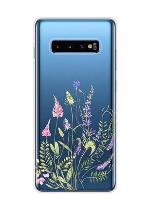 Прозрачный чехол на samsung galaxy s10 plus :: цветочная идиллия (принт 382)