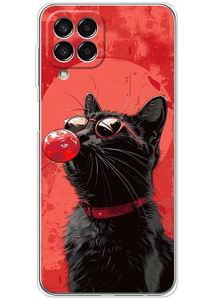 Чехол силиконовый с картинкой на samsung galaxy m33 5g (m336) (стильный котик)