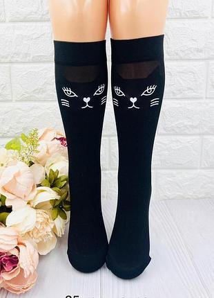 Капроновые гольфы подколенники кошечки для девочки турецкие 134-140 / 9-10 лет