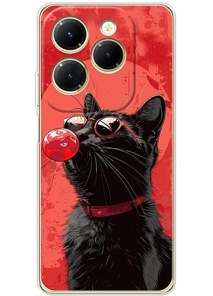 Чехол силиконовый с картинкой на infinix hot 40 (стильный котик)