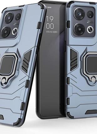 Чехол fiji ring для oppo reno8 pro 5g / reno8 pro plus 5g бронированный бампер с кольцом темно-синий