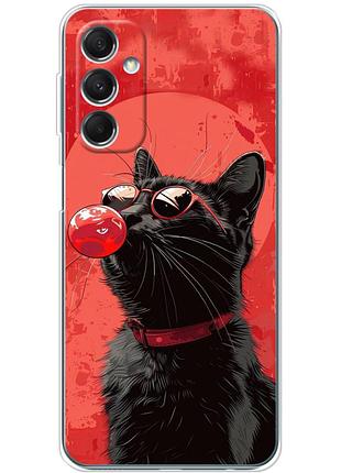 Чехол силиконовый с картинкой на samsung galaxy m34 5g (m346) (стильный котик)