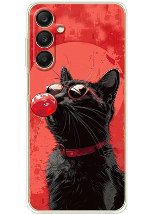 Чехол силиконовый с картинкой на samsung galaxy a25 (a256) (стильный котик)