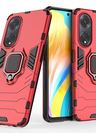 Чехол fiji ring для oppo a98 5g (cph2529) бронированный бампер с кольцом подставкой красный