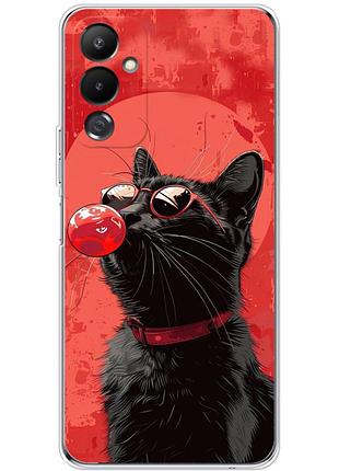 Чохол силіконовий з картинкою на tecno pova 4 (стильний котик)
